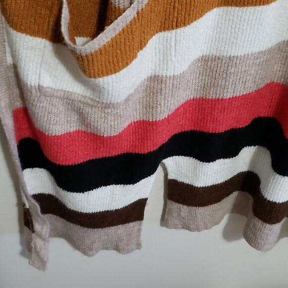 Allison Joy Open Front Gabby Stripe Sweater Cardigan Duster - Picture 10 of 10